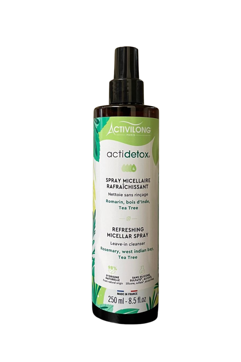 - Activilong ActiDetox refreshing micellar spray
- Activilong spray micellaire rafraîchissant
- Activilong detox refreshing facial spray
- Activilong ActiDetox skincare spray
- Activilong refreshing micellar mist