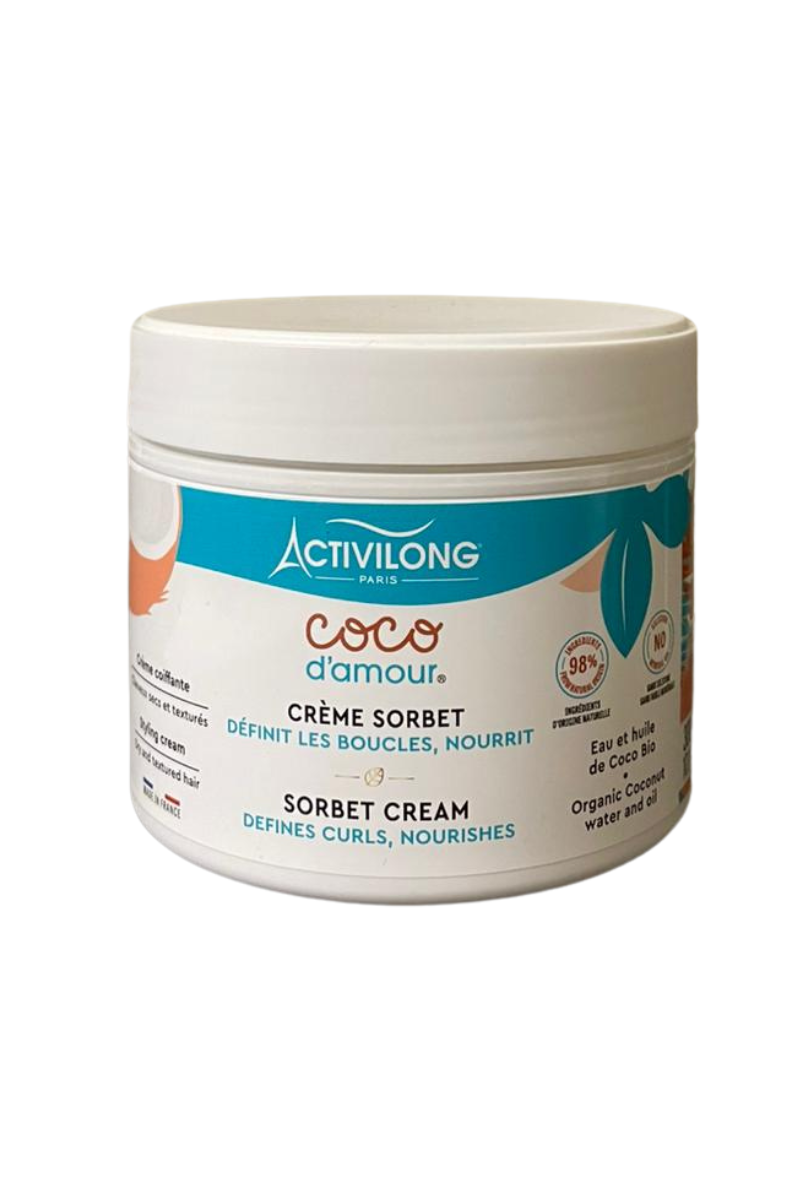 ACTIVILONG Coco d’Amour – Crème Sorbet Définissante
Crème légère pour définir et nourrir les boucles
Hydratation intense et effet non gras
Idéale pour des boucles souples et rebondies
Parfum doux et gourmand de coco