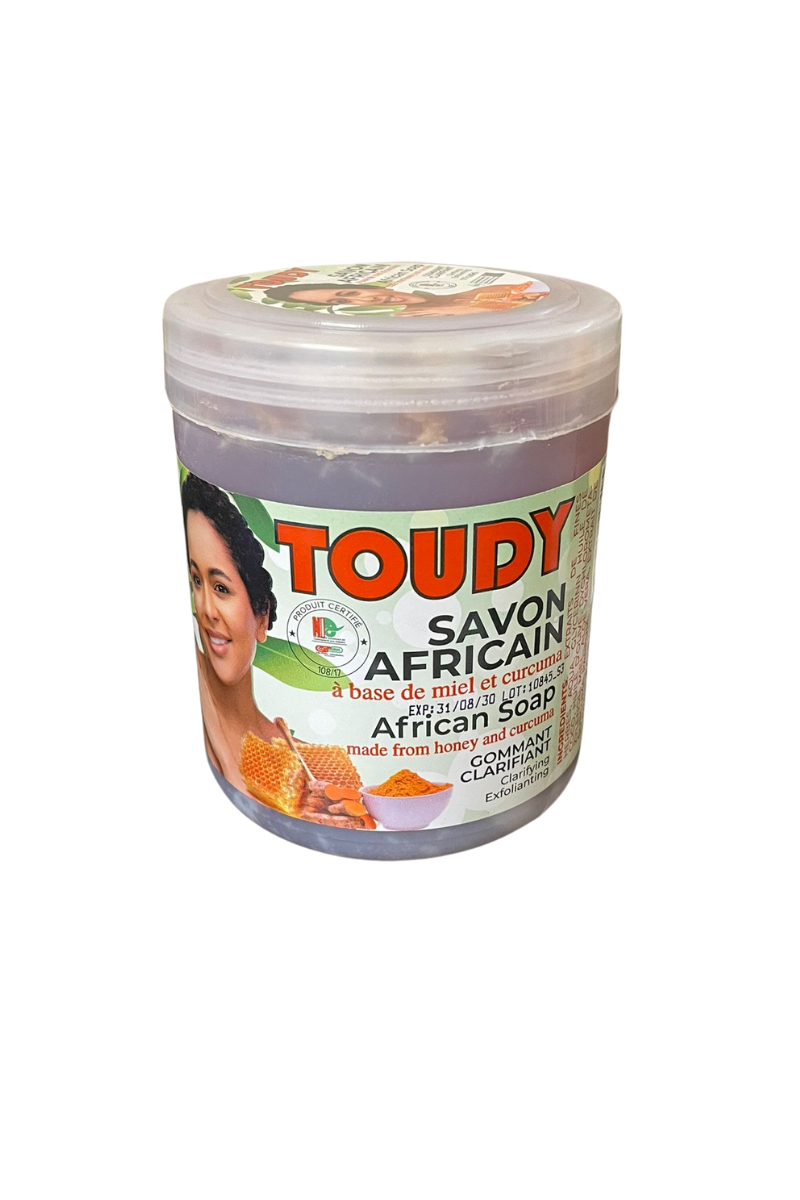 - savon africain TOUDY au miel et curcuma
- savon naturel TOUDY miel et curcuma
- savon artisanal TOUDY africain au curcuma
- savon hydratant TOUDY au miel
- savon éclaircissant TOUDY miel et curcuma
- savon doux TOUDY peau sensible
- savon TOUDY aux ingrédients naturels africains
- savon exfoliant TOUDY au curcuma et miel