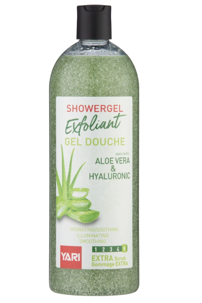 Gel Douche Exfoliant Et Gommant YARI - Parfum Citron (Lemon) - 1000ml - Éclaircissant & Adoucissant - Neuf