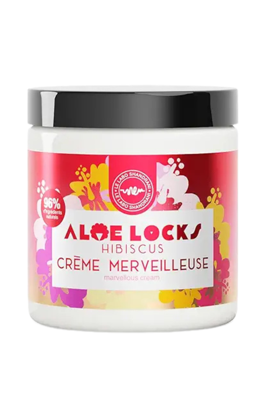 - ALOE LOCKS Hibiscus Crème Merveilleuse hydrating hair cream  
- ALOE LOCKS Hibiscus moisturizing styling cream jar  
- ALOE LOCKS Hibiscus Crème Merveilleuse for natural hair care  
- ALOE LOCKS Hibiscus nourishing hair cream product image  
- ALOE LOCKS Hibiscus Crème Merveilleuse leave-in styling cream
