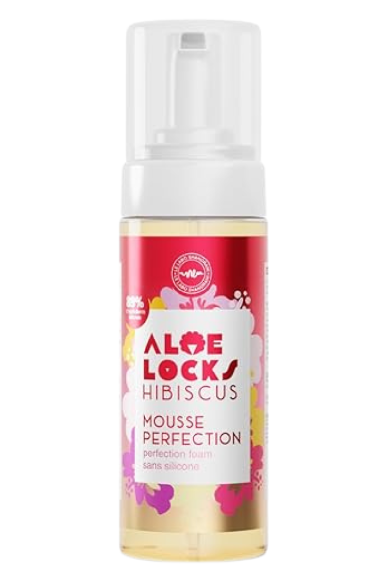 - ALOE LOCKS Hibiscus Mousse Perfection  
- Mousse coiffante à l’hibiscus  
- Mousse définition boucles  
- Produit coiffant naturel  
- Mousse pour cheveux bouclés