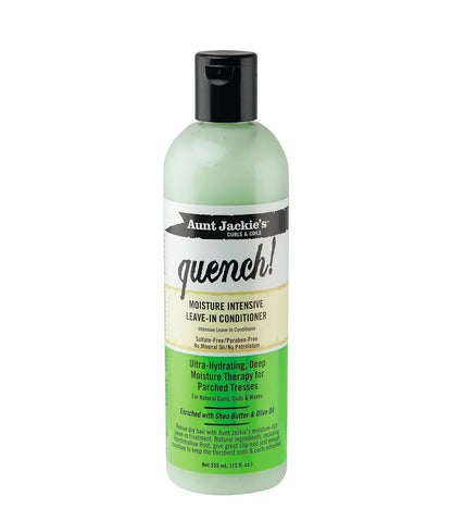 aunt jackie's leave in conditioner
Aunt Jackie's Quench 355ml  
Revitalisant sans rinçage hydratant  
Leave-in hydratant cheveux secs  
Quench soin hydratant boucles  
Hydratant cheveux Aunt Jackie's