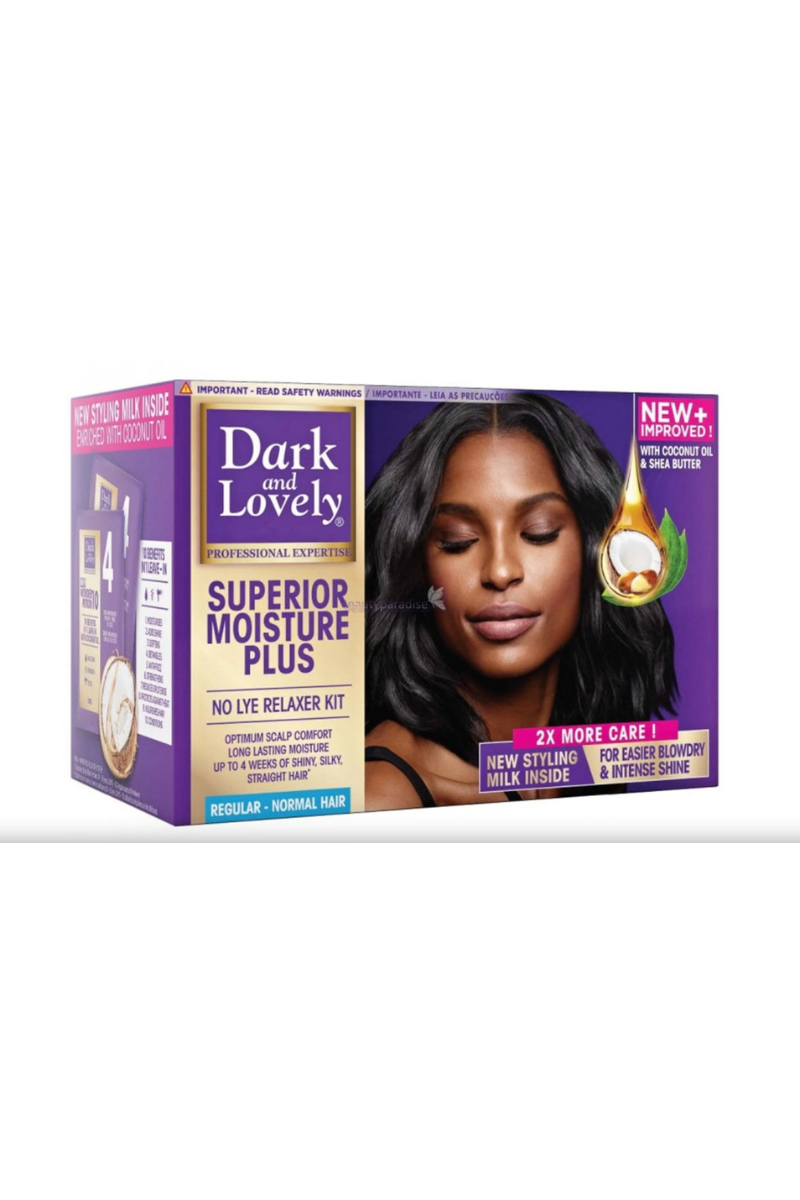 Relaxer for textured hair  
DARK AND LOVELY hair relaxer  
Smooths and softens hair  
Effective straightening treatment  
Designed for lasting results