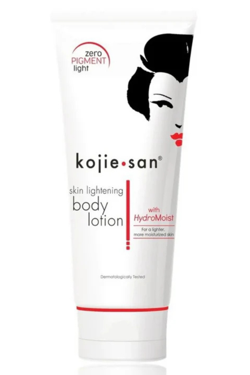 - Lotion éclaircissante Kojie San  
- Kojie San HydroMoist body lotion  
- Soin hydratant peau claire  
- Lotion corps à la vitamine C  
- Éclaircissant corporel Kojie San