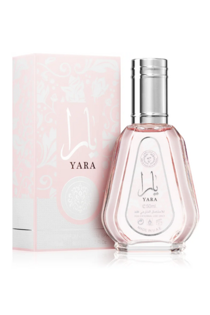 - Flacon de parfum Lattafa Yara élégant  
- Parfum Lattafa Yara pour femme  
- Eau de Parfum Yara par Lattafa 100ml  
- Bouteille parfumée Lattafa Yara rose  
- Fragrance orientale féminine Lattafa Yara