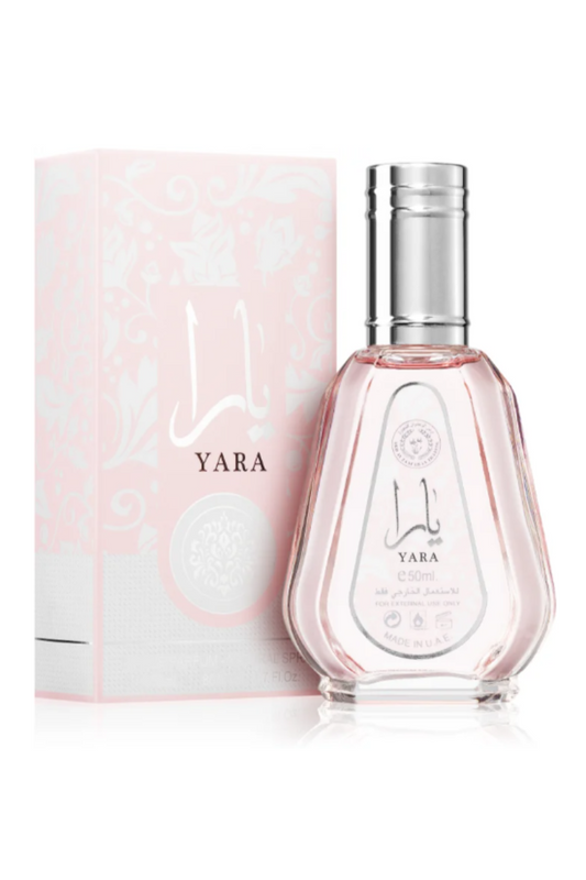 - Flacon de parfum Lattafa Yara élégant  
- Parfum Lattafa Yara pour femme  
- Eau de Parfum Yara par Lattafa 100ml  
- Bouteille parfumée Lattafa Yara rose  
- Fragrance orientale féminine Lattafa Yara