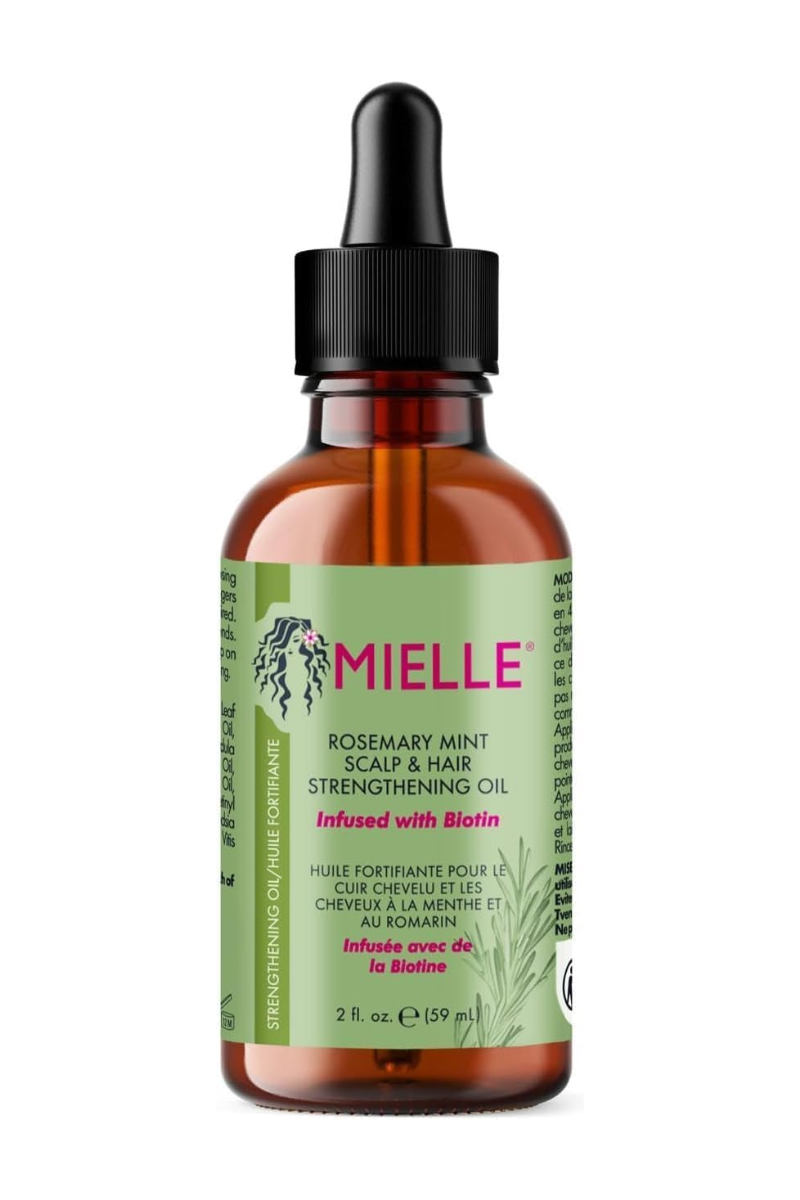 - Mielle Rosemary Mint Hair Oil  
- Huile fortifiante cuir chevelu Mielle  
- Soin pousse cheveux Mielle Rosemary Mint  
- Huile romarin menthe pour cheveux  
- Mielle huile capillaire croissance