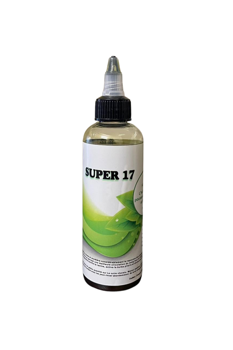 - Huile capillaire SUPER 17 spécial longueur  
- SUPER 17 huile cheveux pousse & longueur  
- Soin capillaire nourrissant SUPER 17 100ml  
- Huile cheveux longueurs et pointes 100ml  
- Huile SUPER 17 série spéciale longueur cheveux