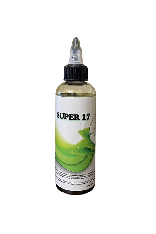 - Huile capillaire SUPER 17 spécial longueur  
- SUPER 17 huile cheveux pousse & longueur  
- Soin capillaire nourrissant SUPER 17 100ml  
- Huile cheveux longueurs et pointes 100ml  
- Huile SUPER 17 série spéciale longueur cheveux