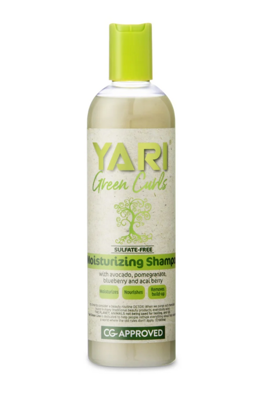 Moisturizing shampoo for curls  
YARI Green Curls 355 ml  
Gently cleanses and hydrates hair  
Enhances curl definition and softness  
Nourishing formula for healthy curls